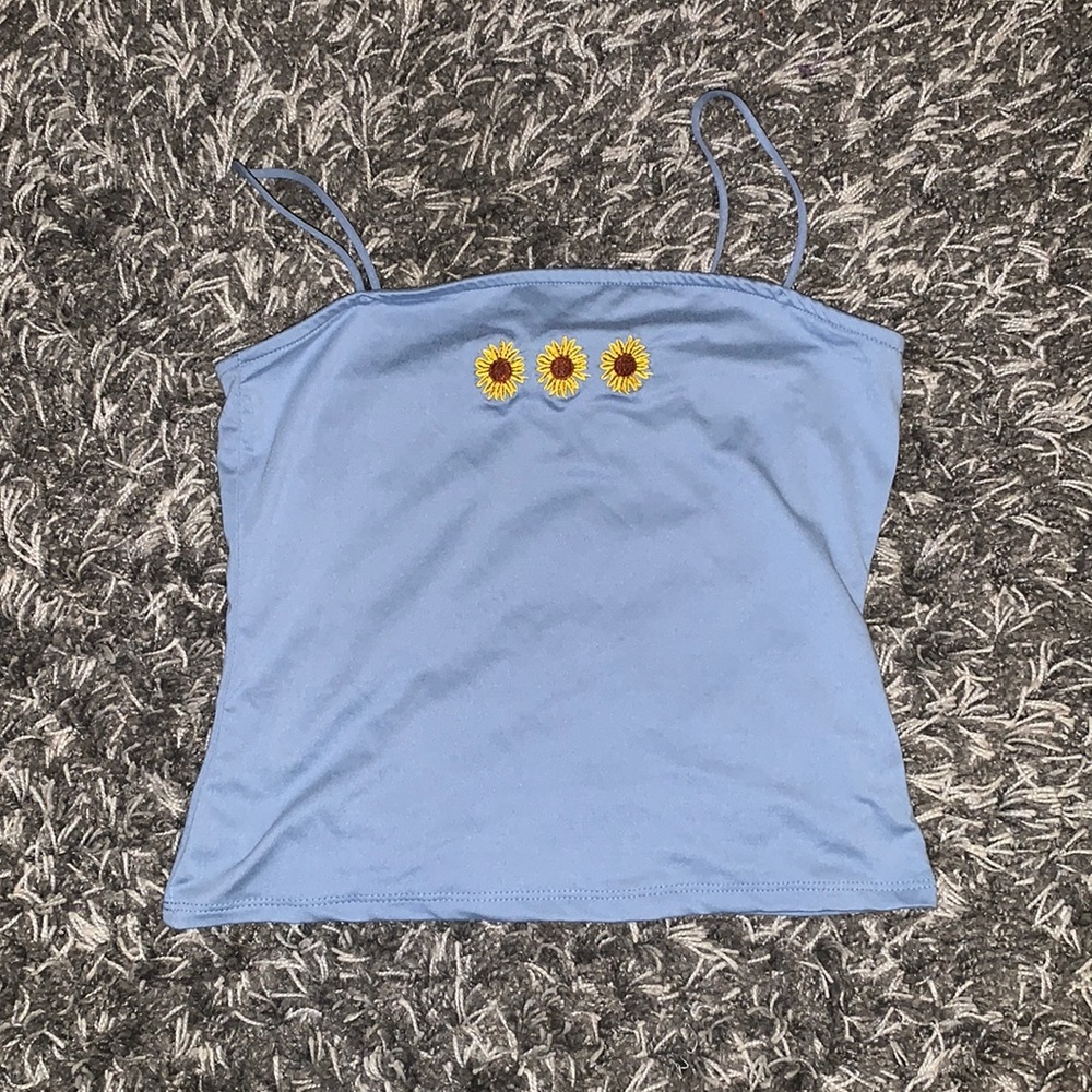 ⭐️2/10⭐️Faded Rose Sunflower Tank Top Size Large